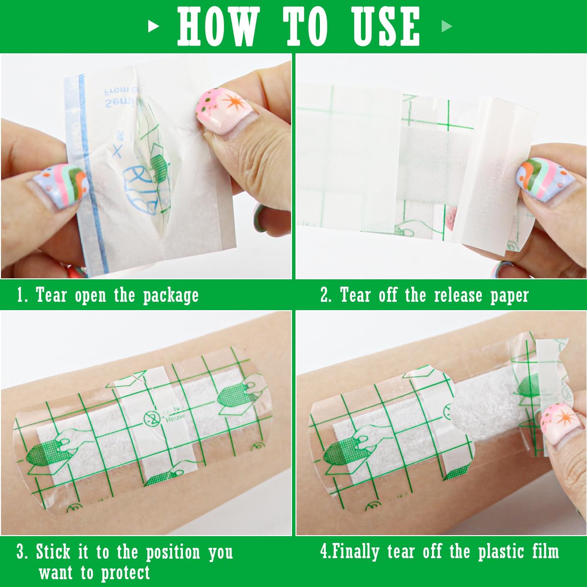 50 Pcs Eyebrow Tape, Disposable Plastic Eyebrow Protection Stickers, Waterproof Tapes for Eyebrow, Tattoo Protection