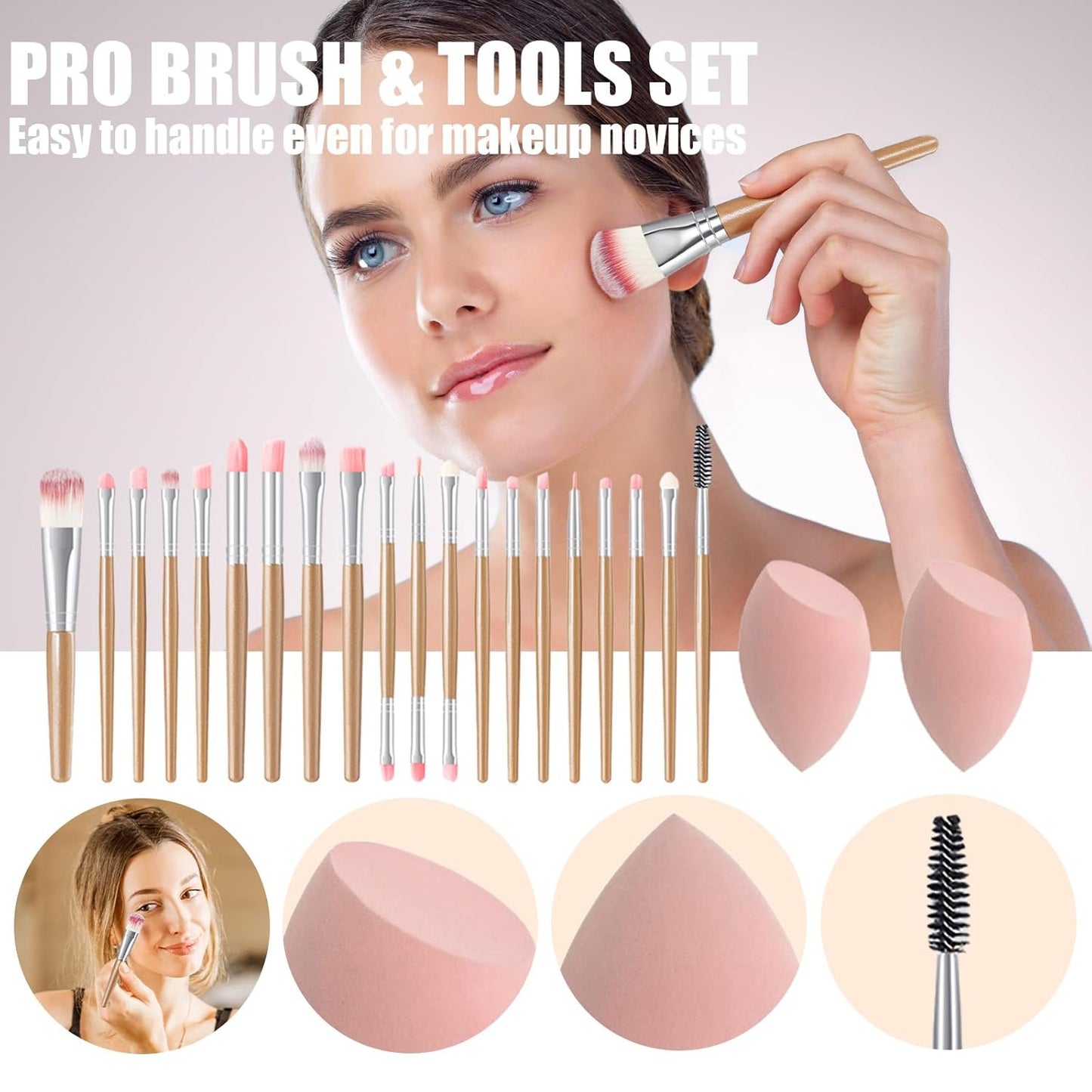 Makeup Set for Teens, All in One Makeup Kit for Women Full Kit with Eyeshadow Palettes Face Concealer Foundation Lip Stain Blush Eyebrow Pen Makeup Brushes, Beginner Friendly Make Up Sets (CK02)