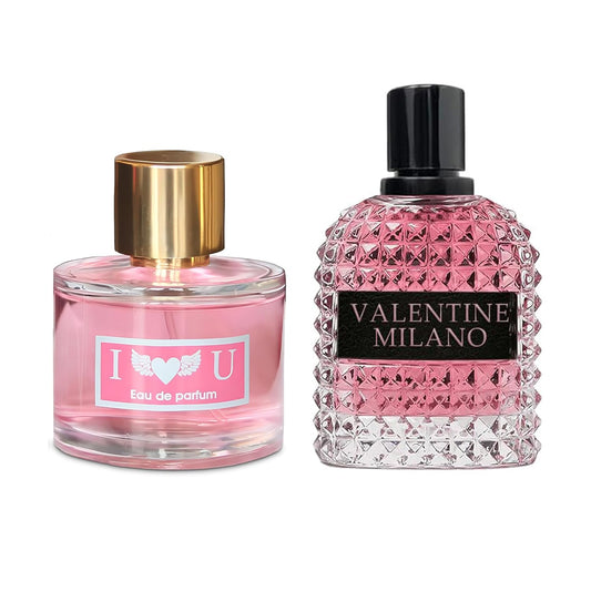 Women's Perfume Combo Set Milano Women&I Love U Floral Fruity Fragrance Eau De Parfum Elegant 100ml Bottle Natural Spray Each for Daily Used