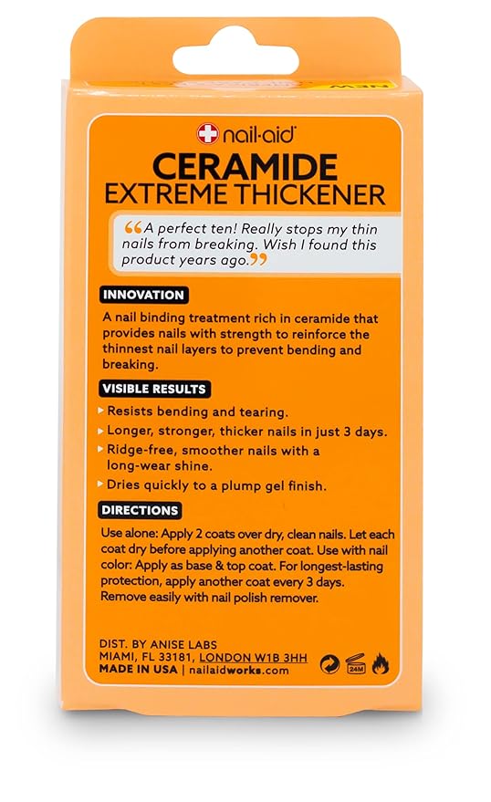 Nail-Aid Ceramide Extreme Thickener + Gel Top Coat, Clear, 2 Count (Pack of 2)