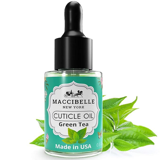 Maccibelle Cuticle Oil 0.5 oz - Heals Dry Cracked Cuticles (Green Tea, 0.5 Fl Oz)