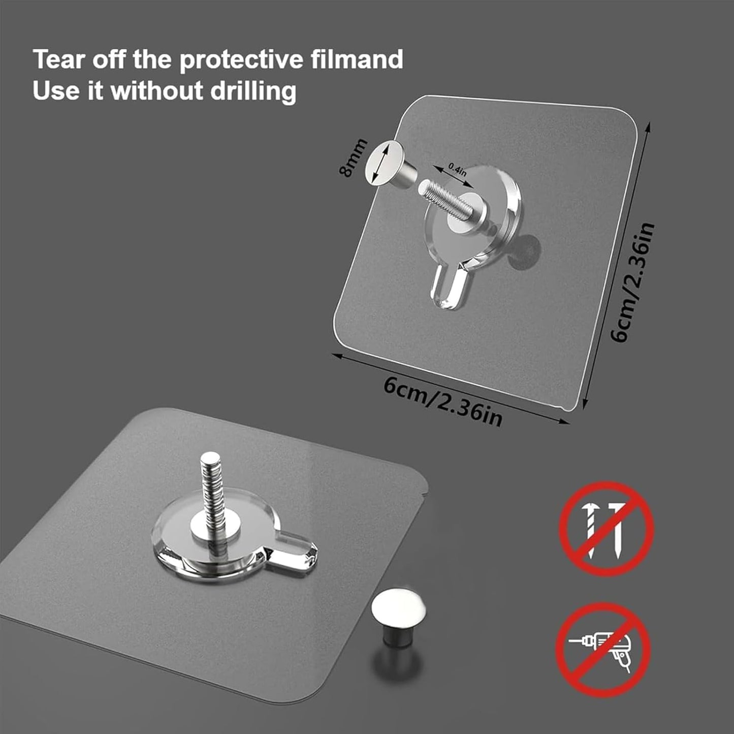 12PCS Picture Hangers Without Nails, Wall Hangers Without Nails, Adhesive Wall Hooks Picture Hanging for Inside Kitchen, Bathroom, Home and Office (10mm)