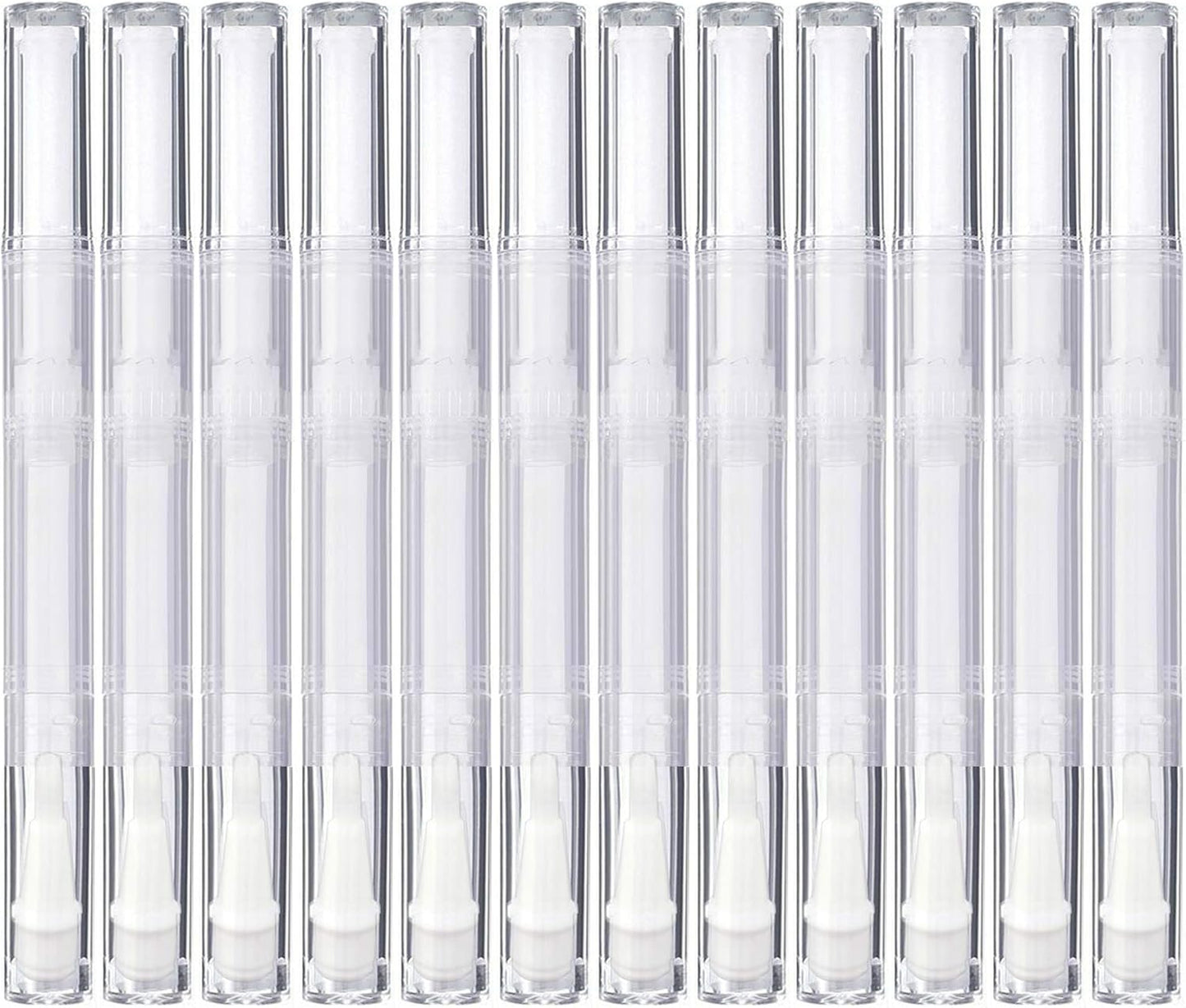 12 Pack 3 ml Transparent Twist Pens, Empty Nail Oil Pen with Brush Tip, Cosmetic Lip Gloss Container Applicators Eyelash Growth Liquid Tube (12x)