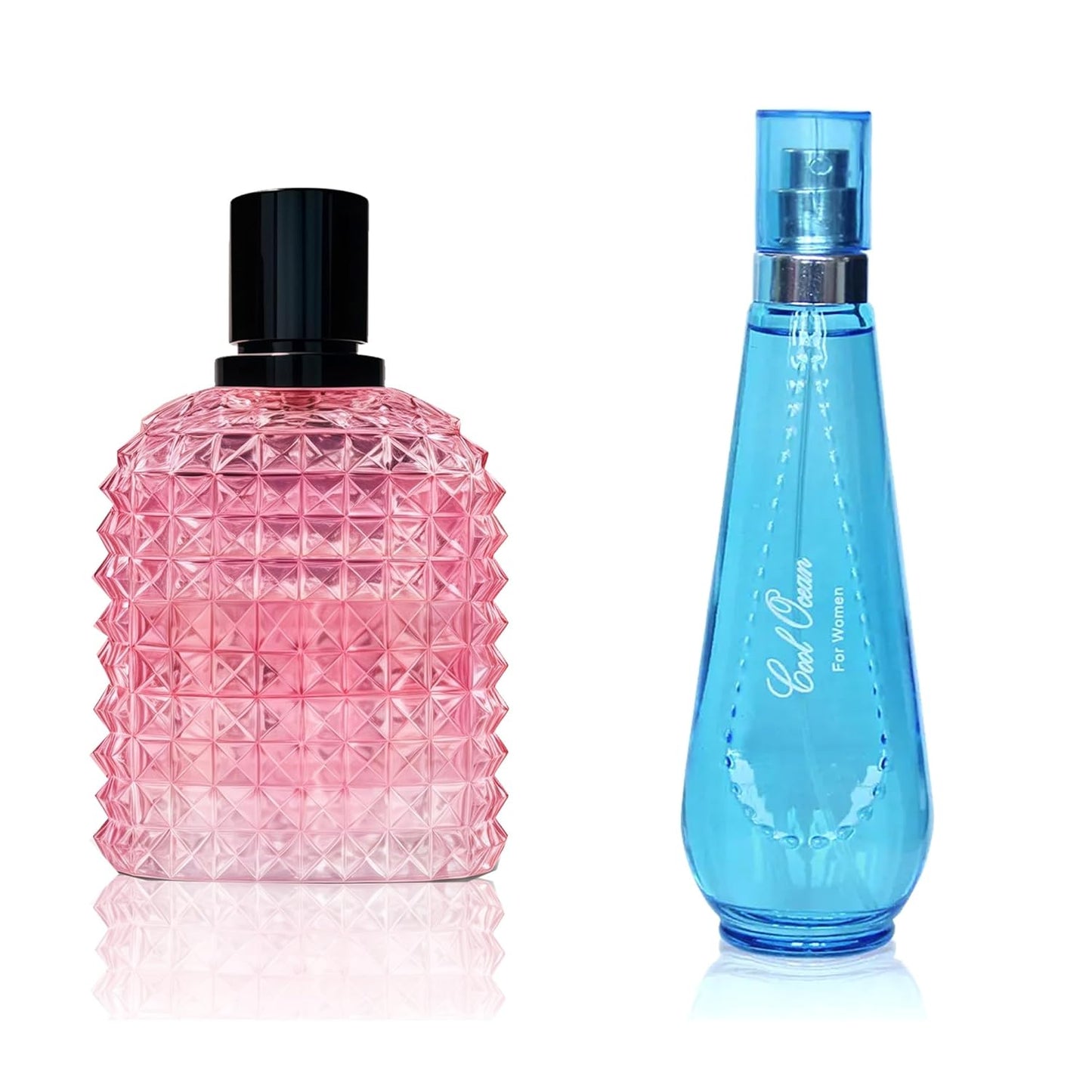 Women's Perfume Set - 2 Pack Eau de Parfum Spray 3.4 Oz Each | Floral Jasmine & Sweet Vanilla with Bergamot & Woody Notes | Long Lasting Original Scent Gift Set for Women (MilaWR&Cool Ocean)