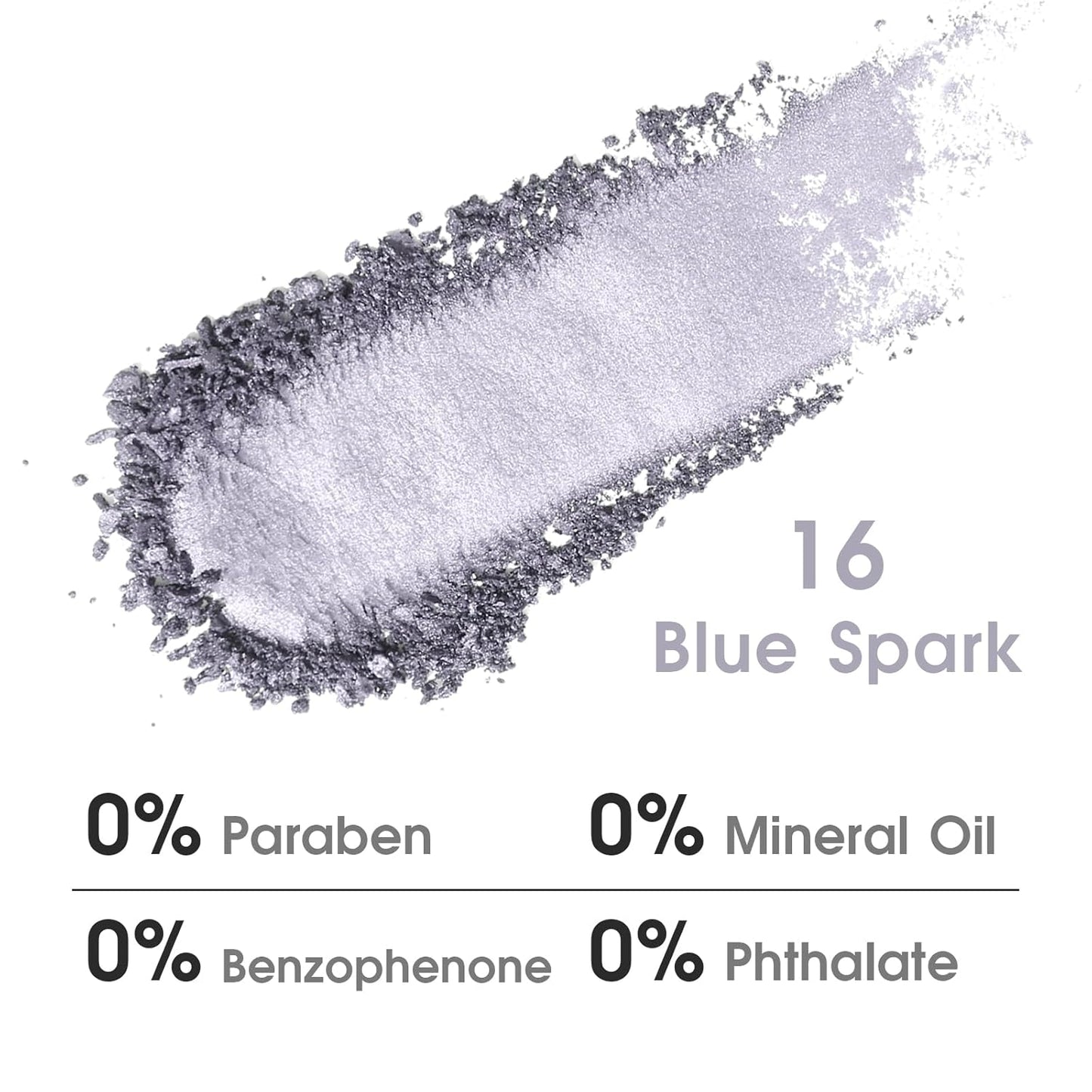 UCANBE Blue Spark Single Eyeshadow Palette, Highly Pigmented Shimmer Eye Shadow Powder, Professional Long-Lasting Waterproof Makeup Palette