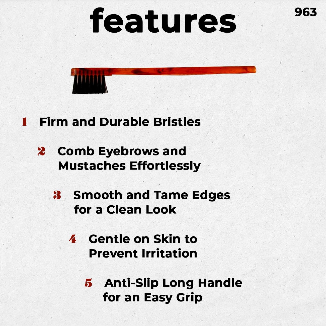 #963 Handmade Eyebrow Brush Tortoise Havana Acetate Smooth Tame Edges Style Eyebrows Detangling Parting Grooming Teasing Hair Styling Hairdresser Barber Hairdressing Wet Dry Pocket Women Men