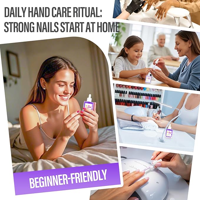 CHUCHU Nail Strengthener - Lavender Scent Nail Repair Growth Moisturizing Treatment - Natural Jojoba Vitamin B & E Cuticle Oil for Dry Cracked Nails