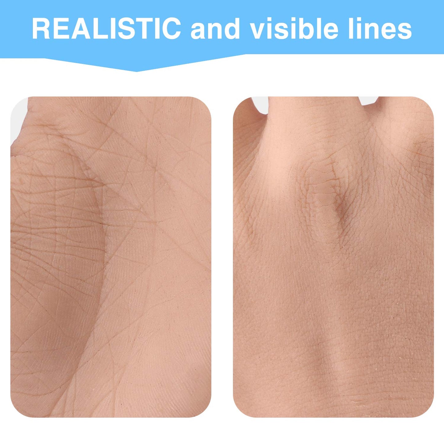 Medarchitect Silicone Henna Tattoo Practice Hand Life Sized Fake Skin Hand Model to Tattoo Training Education for Experienced Tattoo Artists and Beginners (Left Hand)