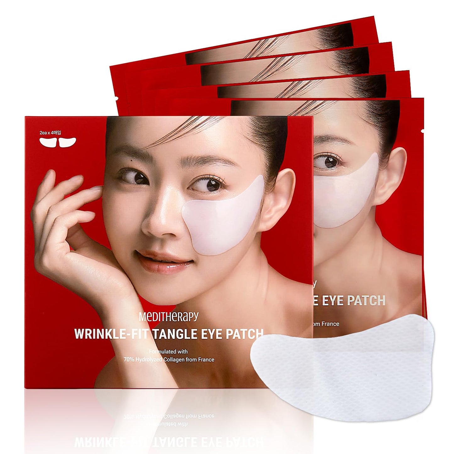 Wrinkle-fit Tangle Eye Patch - Under Eye Patches for Dark Circles and Puffy Eyes - Eye Bags Treatment for Women - Mega Collagen Gel Pads for Puffiness - Firming & Deep Hydrating - 4EA