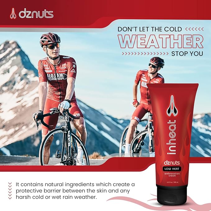 InHeat Embrocation Cream, Cold Weather Chamois Cream, Low Heat, 6.0 fl. Oz, 180ml