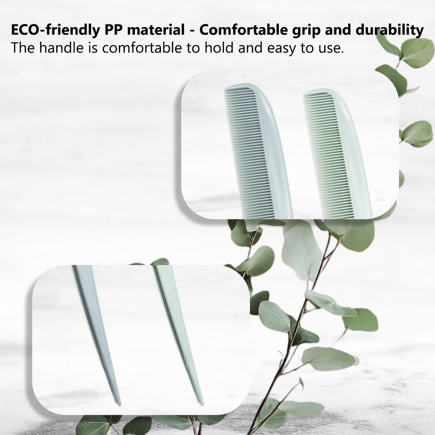 2 Pack Hair Parting Combs, Hair Styling Beauty Tools, Rat Tail Combs, Foldable Comb for Travel, Stylist (Blue,Green)