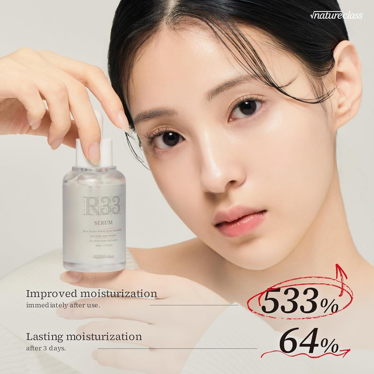 R33 Serum with Rice Complex & 10 Types of Hyaluronic Acid – Fast-Absorbing, Non-Sticky Hydrating Serum for 24-Hour Moisture, Calming, Korean Skincare (50ml / 1.69 fl.oz.)