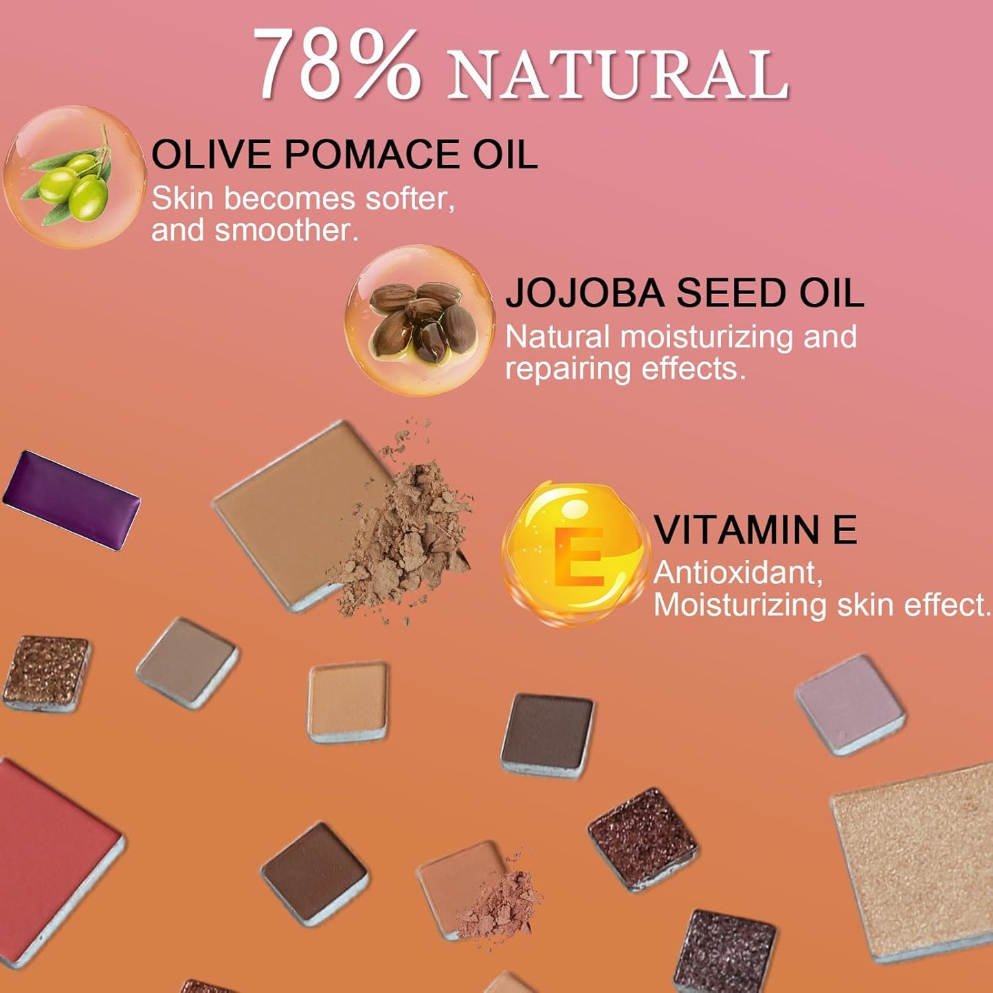 O'CHAIN 40 Colors Makeup Palette Set, with 30 Eye Shadows, 5 Lipsticks, 5 Face and 15 Professional Makeup Brushes, Vegan & Cruelty-Free, for All Skin Tones Beauty Kit