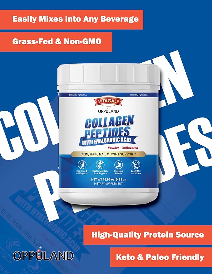 Premium Collagen Peptides - Hydrolyzed Unflavored Powder for Youthful Skin, Strong Nails & Joint Support