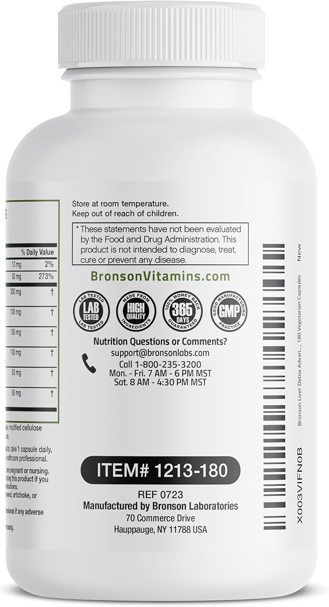 Bronson Liver Detox Advanced Detox & 180 Vegetarian