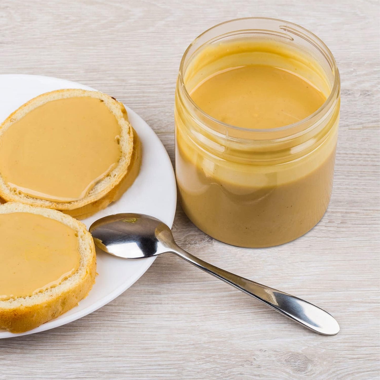 Rocutus 13oz Clear Plastic Storage Jars Containers,8 Pack Refillable Wide-Mouth Plastic Slime Containers for Beauty Products,Kitchen & Household Storage - BPA Free (13 OZ)