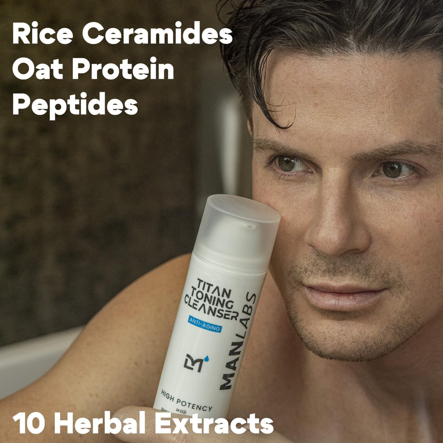 Titan Anti-Aging Mens Face Wash – For Men, Cleanse, Hydrate, Revitalize – Gentle Exfoliating Face Cleanser – Men, Skin Care – Herbal Extracts, Ceramides, Peptides, All Skin Types – Unscented