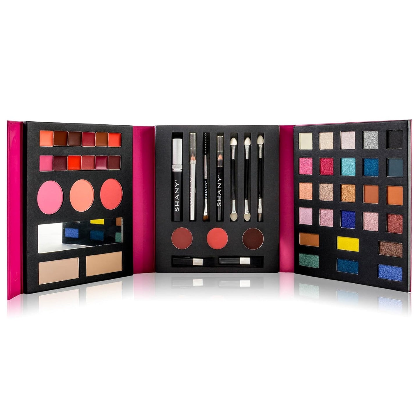 SHANY Original Beauty Book Makeup Set All in one Travel Make up Kit - 35 Colors Eyeshadow, Eye brow, blushes, powder palette, Lip Colors, Eyeliner pens & Cosmetics Mirror - Gift Set