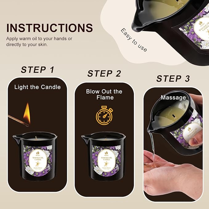 MELONY Massage Oil Candles, Essential Oil Candle Lotion, 8.1OZ/230g, Home Spa with Luxurious Body Oil, Intensive Skin Treatment Candle, Low Temp Body Safe Wax (Passion Flower)