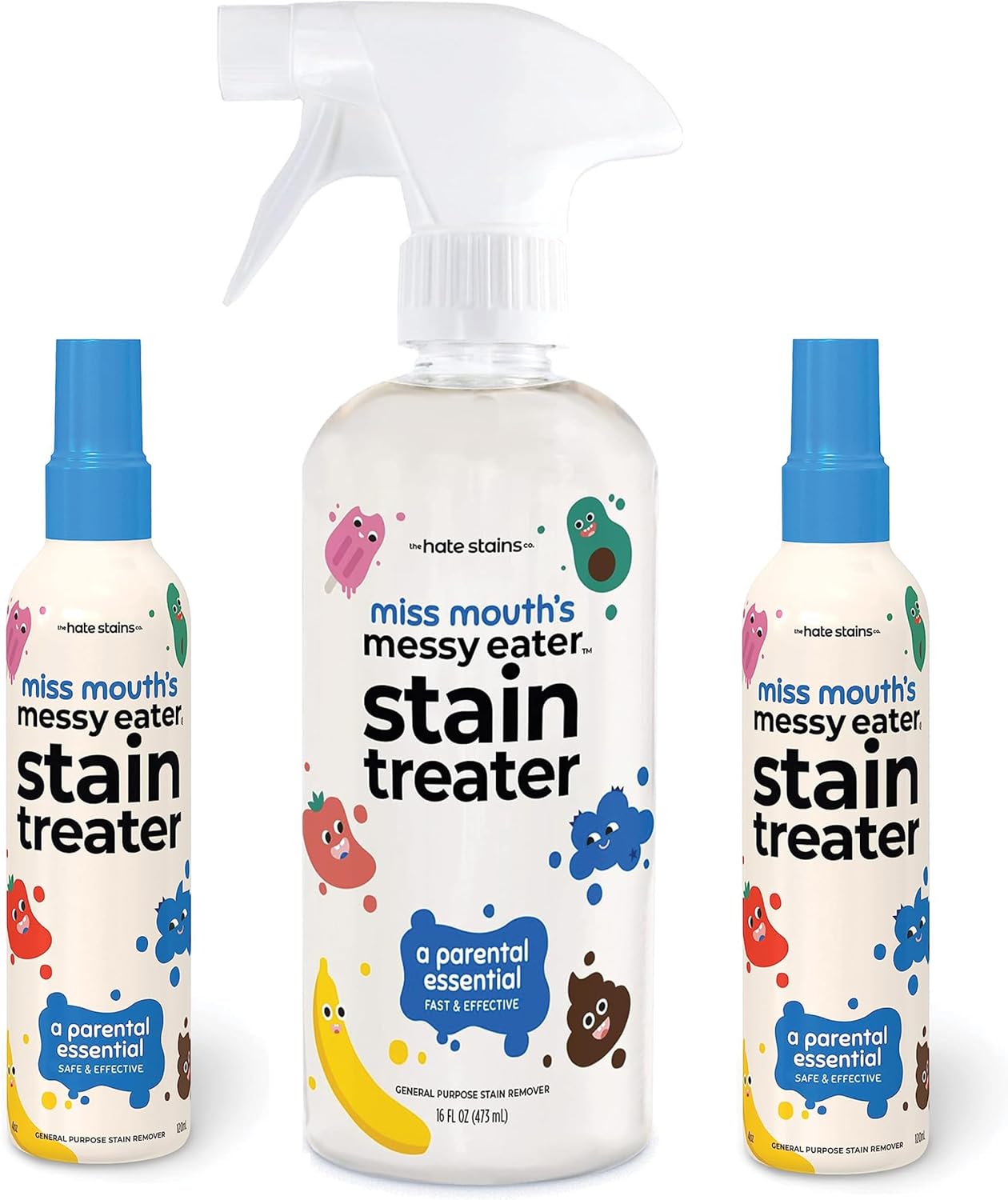 Miss Mouth's Messy Eater Stain Treater - 2 Pack Stain Remover Spray and 16oz Bottle