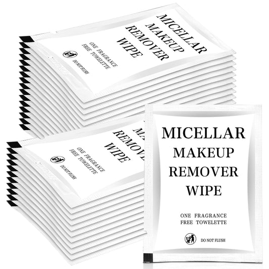 Ctosree 150 pcs Makeup Remover Wipes Bulk Individually Wrapped Makeup Wipes Single Remover Cloth Facial Cleansing Pads for Mascara Lipstick Oil Dirt Face Skin Travel Hotel(White)