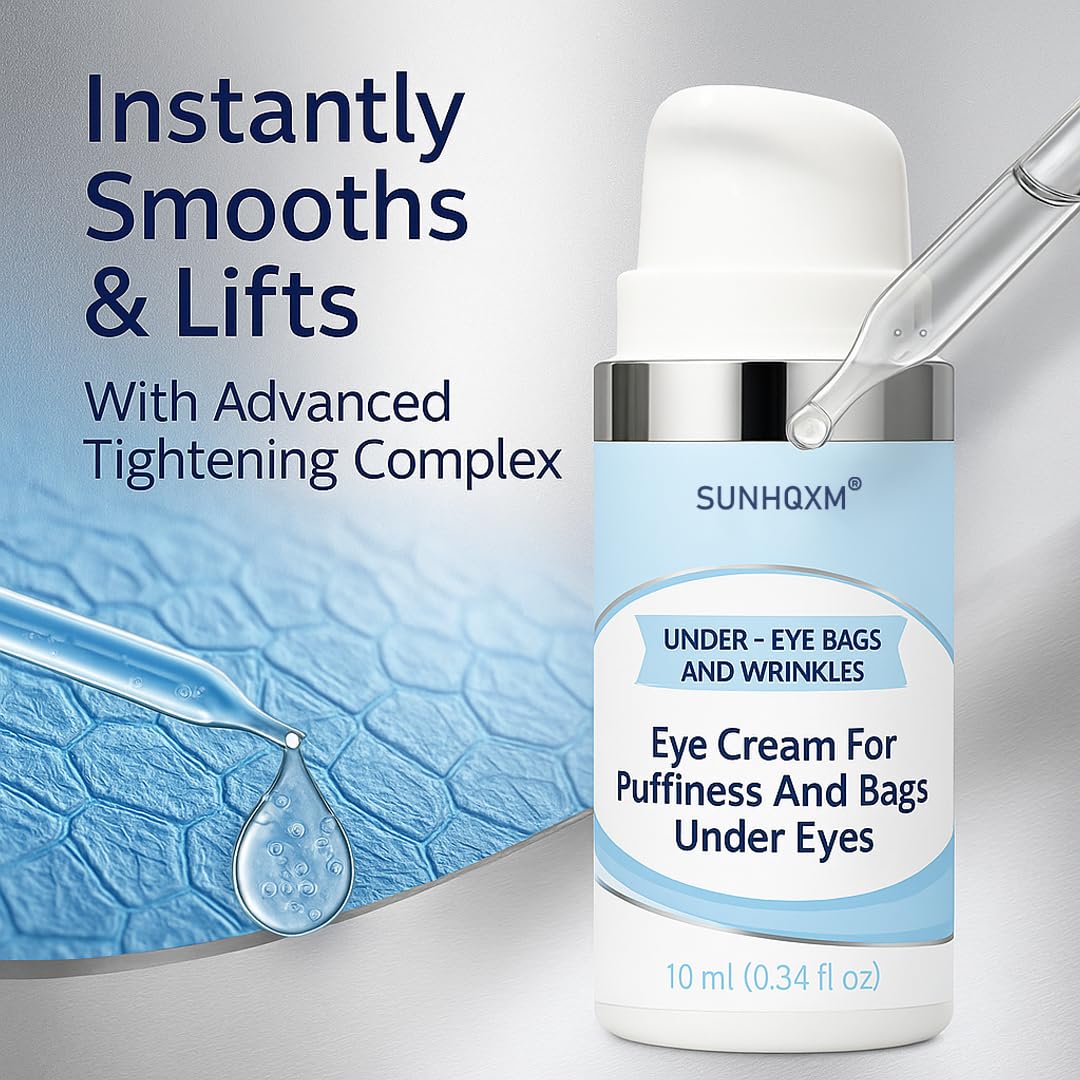 Rapid Reduction Serum For Eye - Instantly Visibly Reduces Under Eye Bags and Wrinkles, Fine Lines, Crow's Feet, and Dark Circles,Anti Aging Wrinkle Remover for Face with Pump, 10ml/0.34 Oz