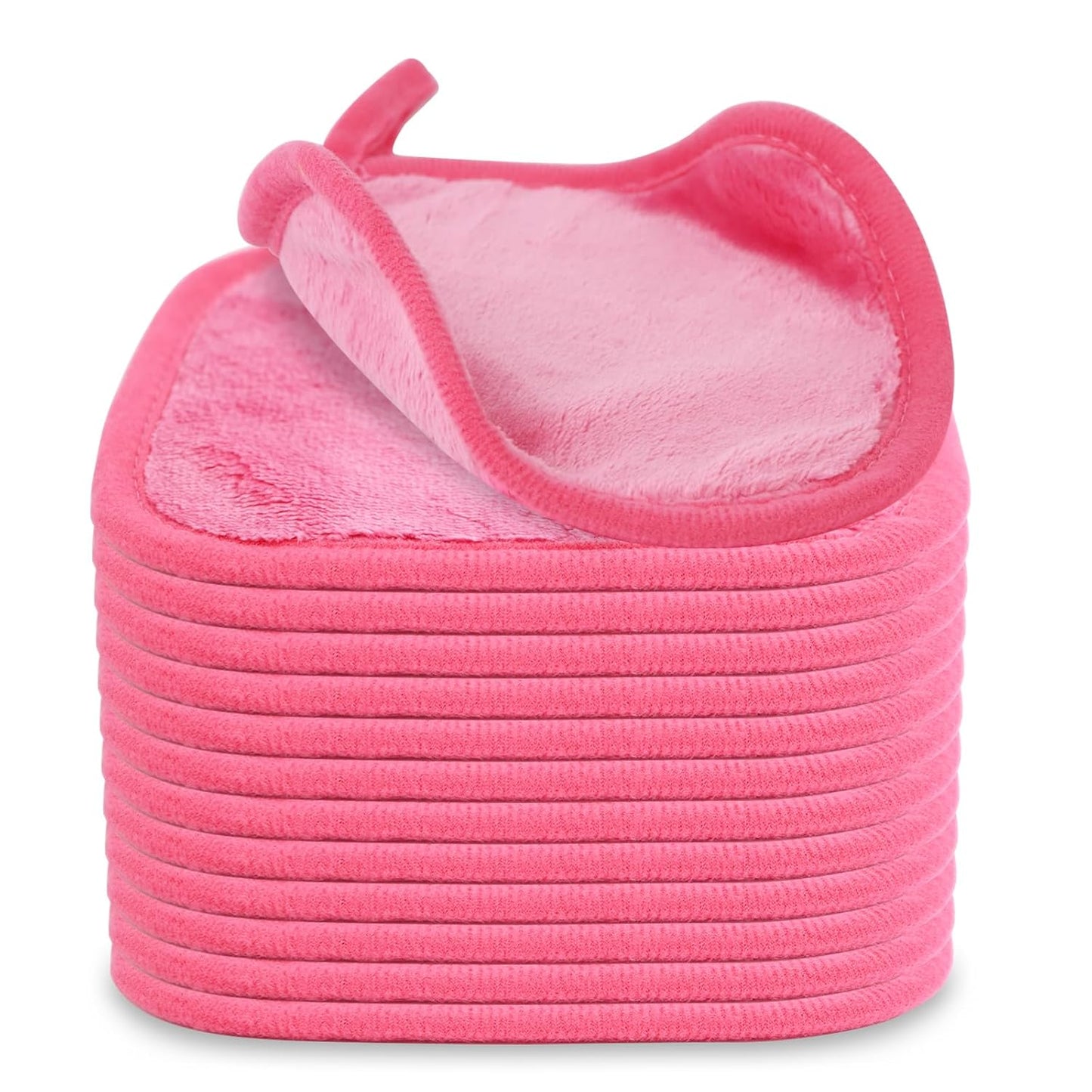 Makeup Remover Cloth 12 Pack, Ultra Soft and Reusable Microfiber Makeup Remover Towels for All Skin Types, Perfect Face Towels for Women, 6 Inch X 6 Inch, Rose Red