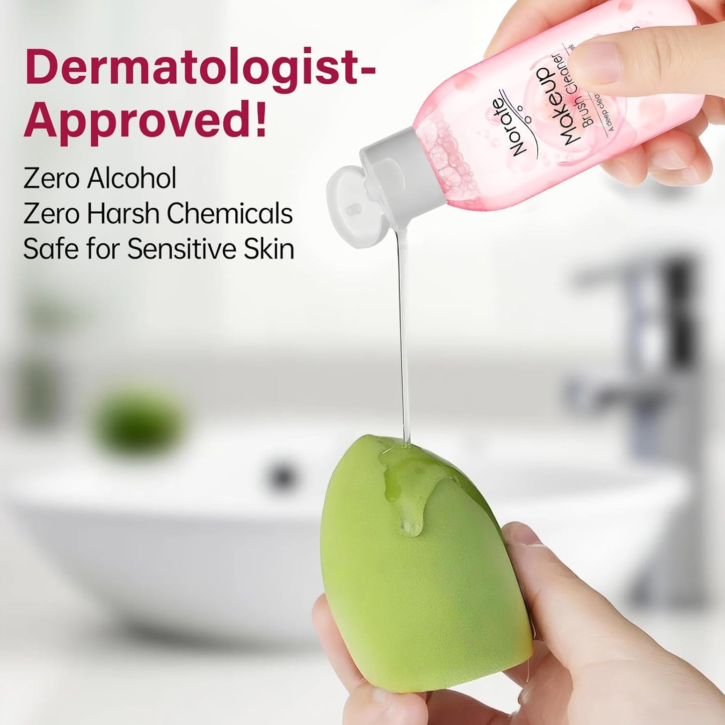 Norate Makeup Brush Cleaner, Make Up Brush Cleaner Cleanser Solution + Brush Cleaning Mat, Makeup Cleaner for Brushes, Sponge, Deep Clean Shampoo, Gentle Formula Cruelty Free 3 Piece Set