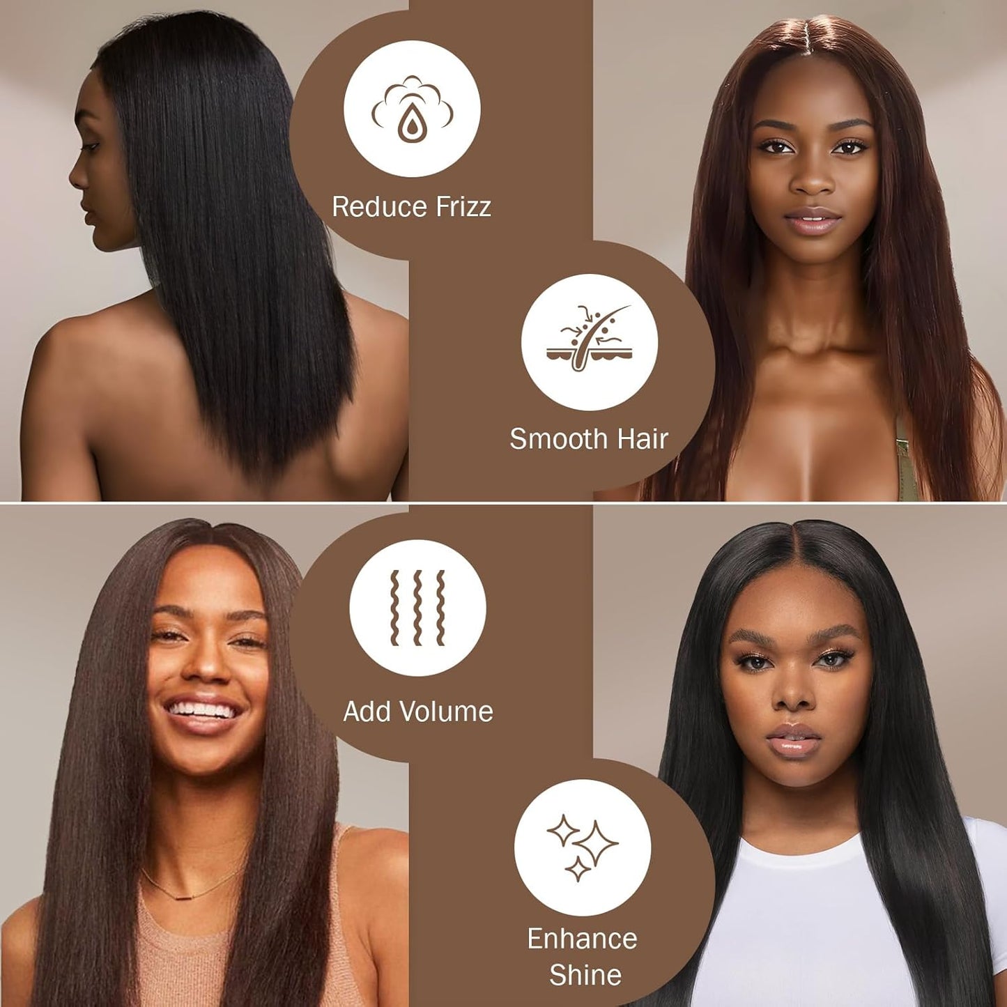 PLAVOGUE Ionic Hair Straightening Brush with Hot Air Function, Dual Voltage 30s Fast Heating, Anti-Scald & Auto Shutoff, Rotating Cord for Frizz Control & Salon Styling at Home