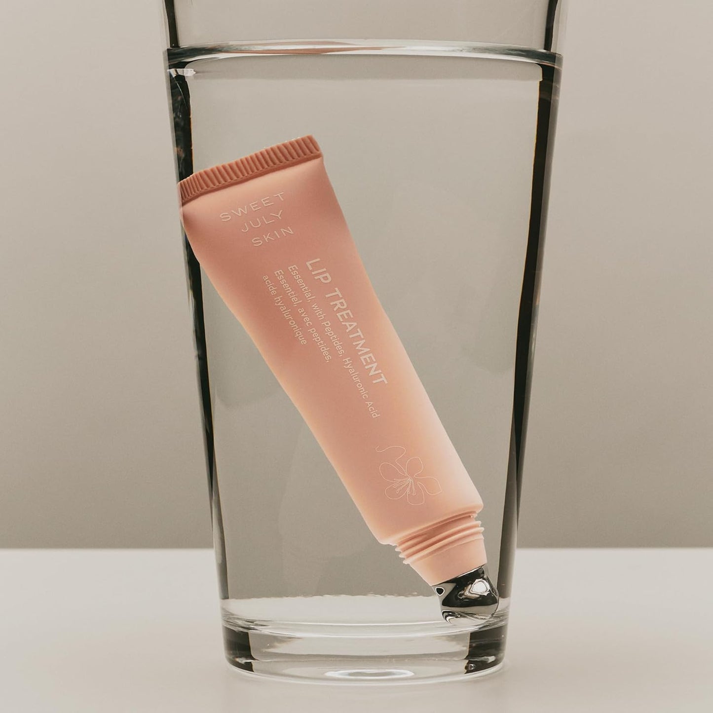 SWEET JULY SKIN Lip Treatment - Hydrating & Plumping Lip Balm with a Lip Peptide and Antioxidant Fruit Oils, Smooths & Softens, Vegan, Clean, 0.5 oz (Essential)