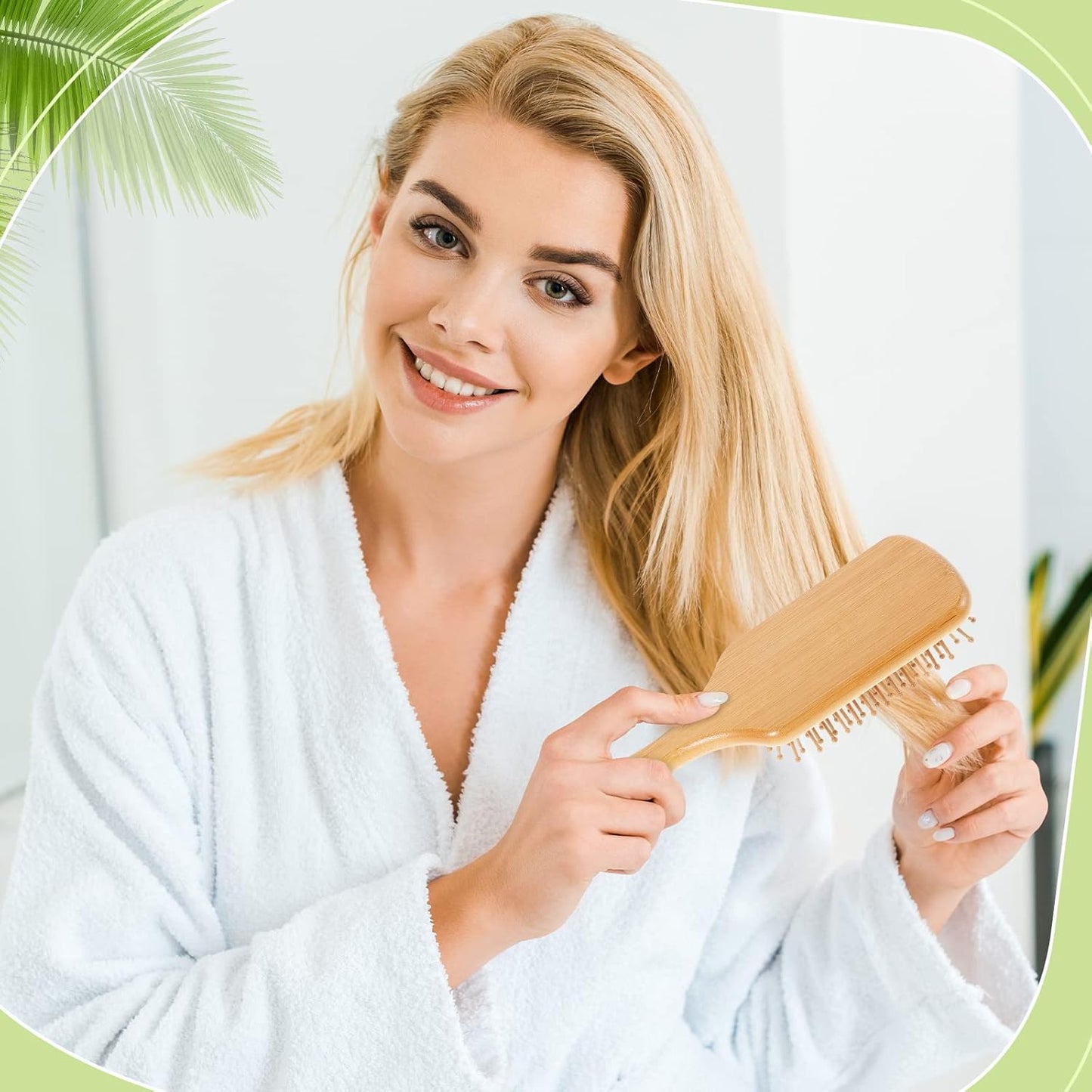 Tessco for you 12 Pcs Christmas Bamboo Hair Brushes Thanksgiving Bulk Wooden Paddle Brush Scalp Massage Bristle Anti Static Engraving DIY Gift for Women Wedding(9.65'' X 3.35'',Natural)