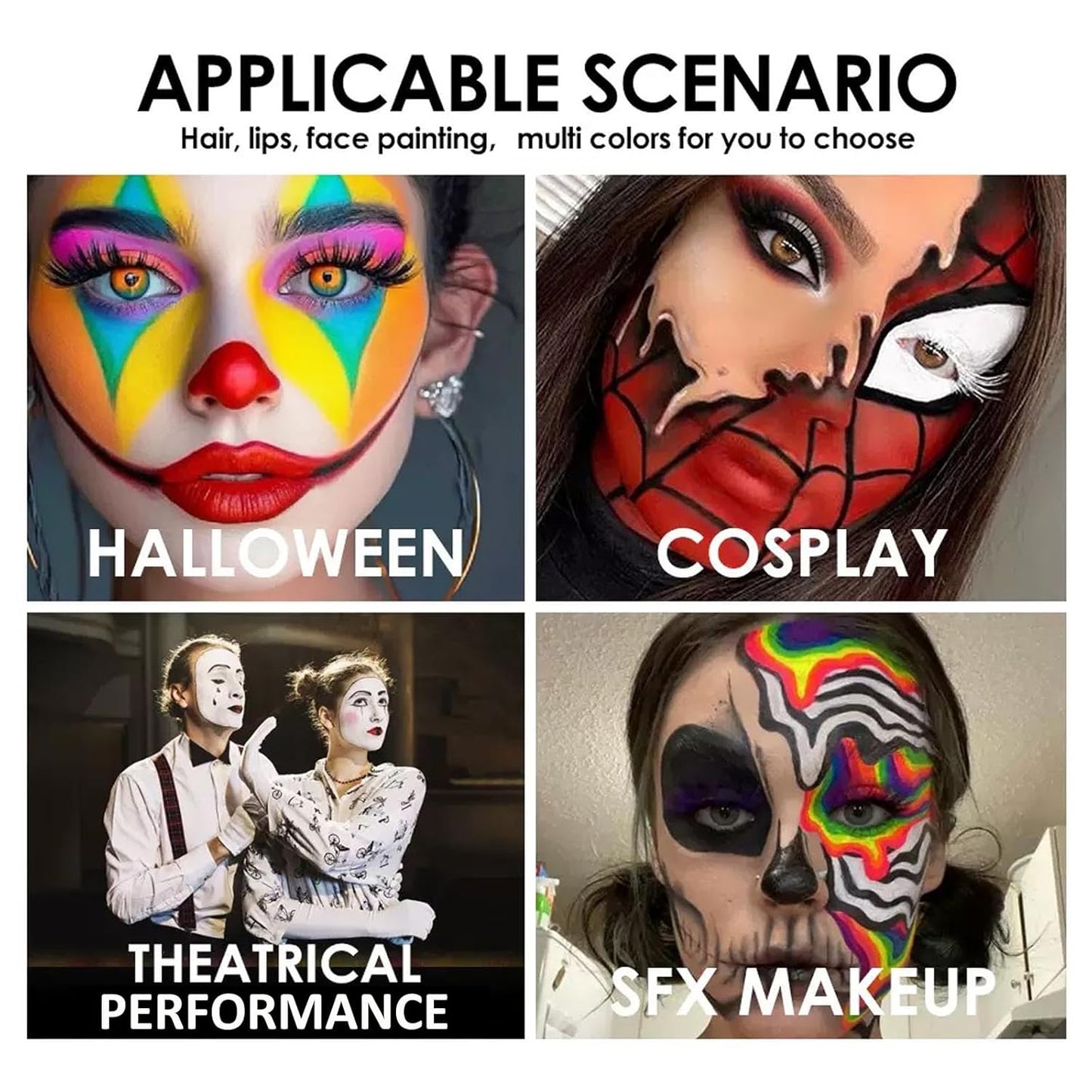 Blue Body Paint, Foundation Cream Makeup, Face and Body Paint Stick for Halloween Joker Zombie Vampire Skeleton Skull Special Effects Mime Makeup (03# Blue)