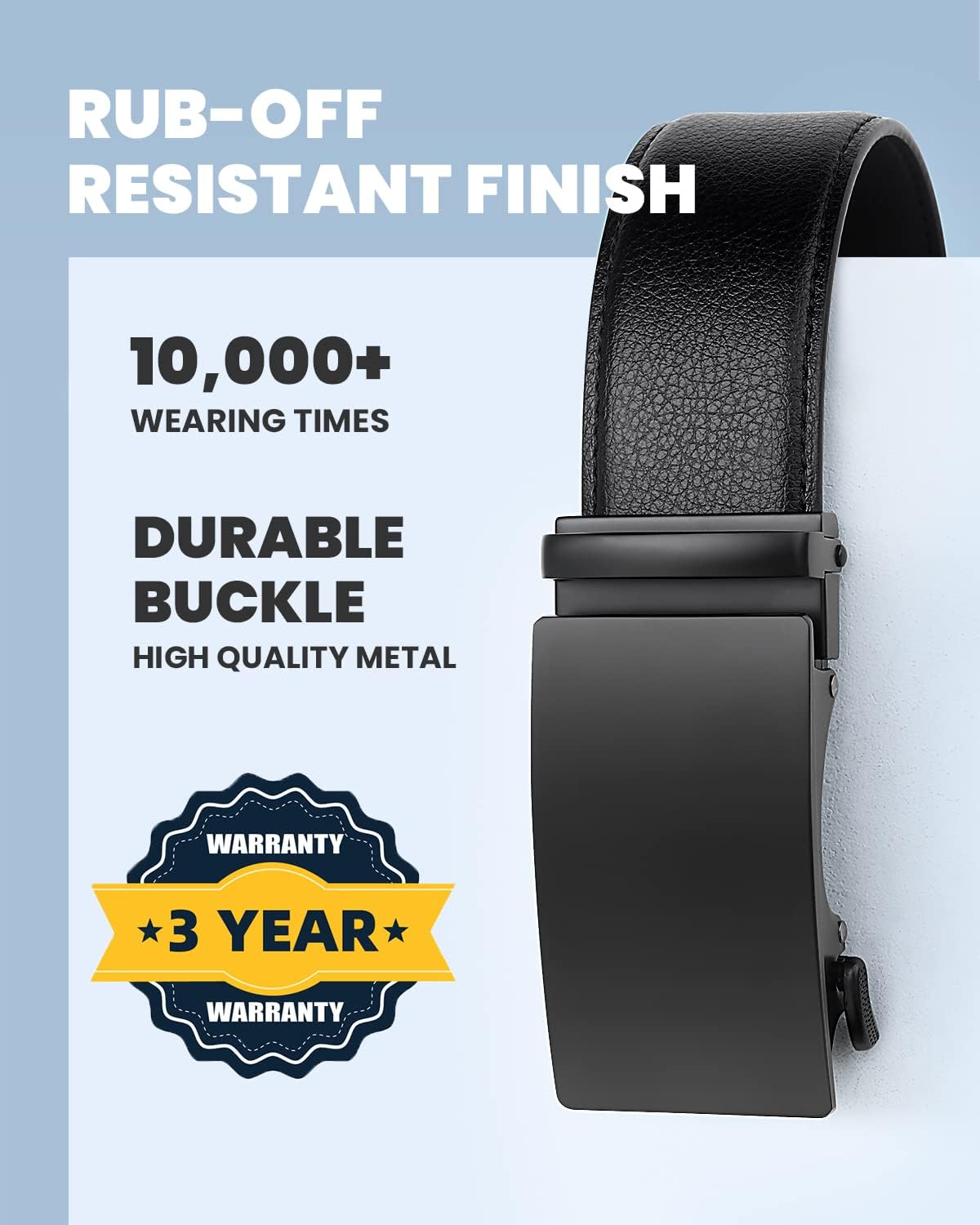 Zitahli Belt Men, Ratchet Belt Dress with 1 3/8" Premium Leather,Slide Belt with Easier Adjustable Automatic Buckle