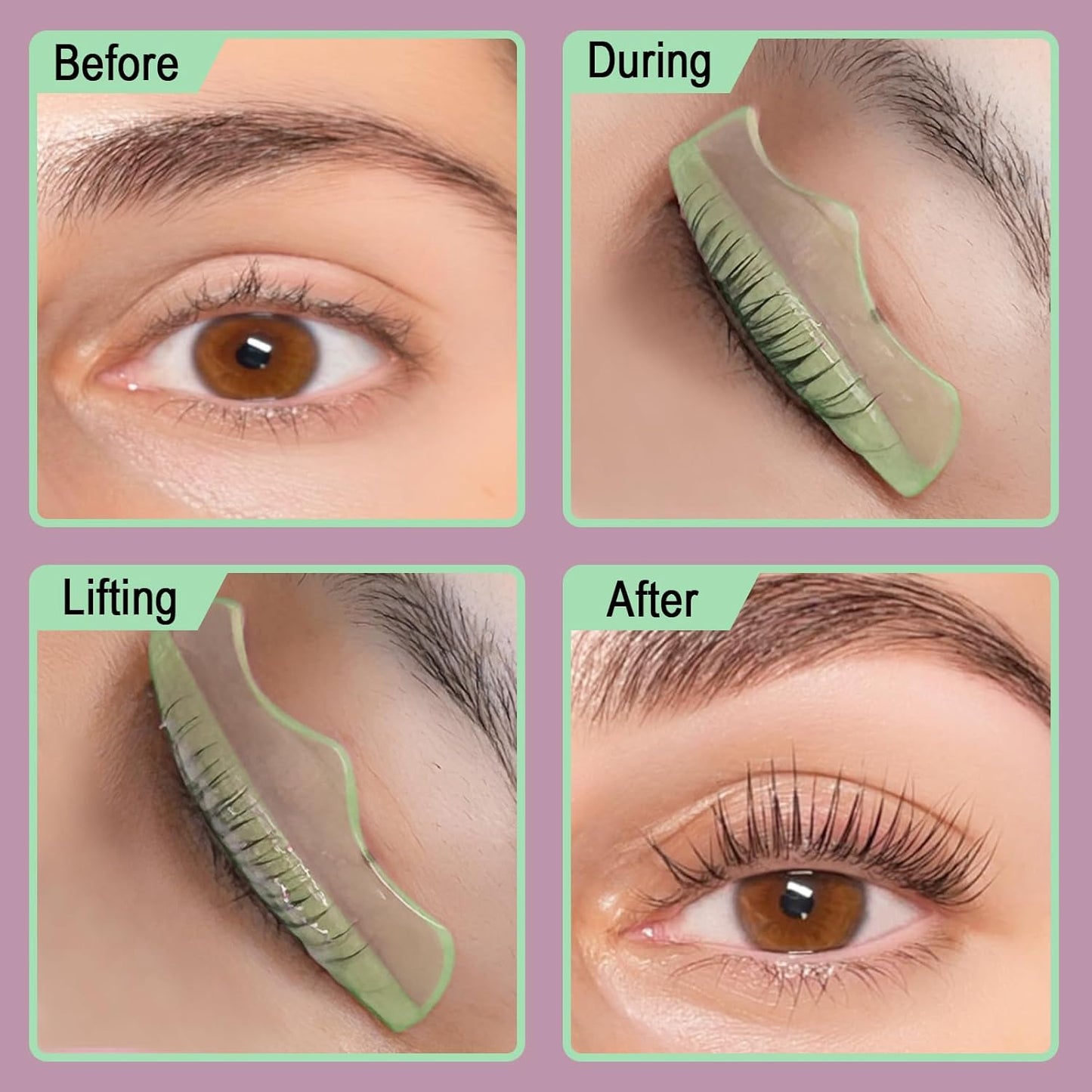 Libeauty Eyelash Lift Pad Reusable Silicon Lash Perm Rod 6 Sizes C-Curl Eyelash Lifting Shield DIY Use at Home or Salon Lash Perming Tool