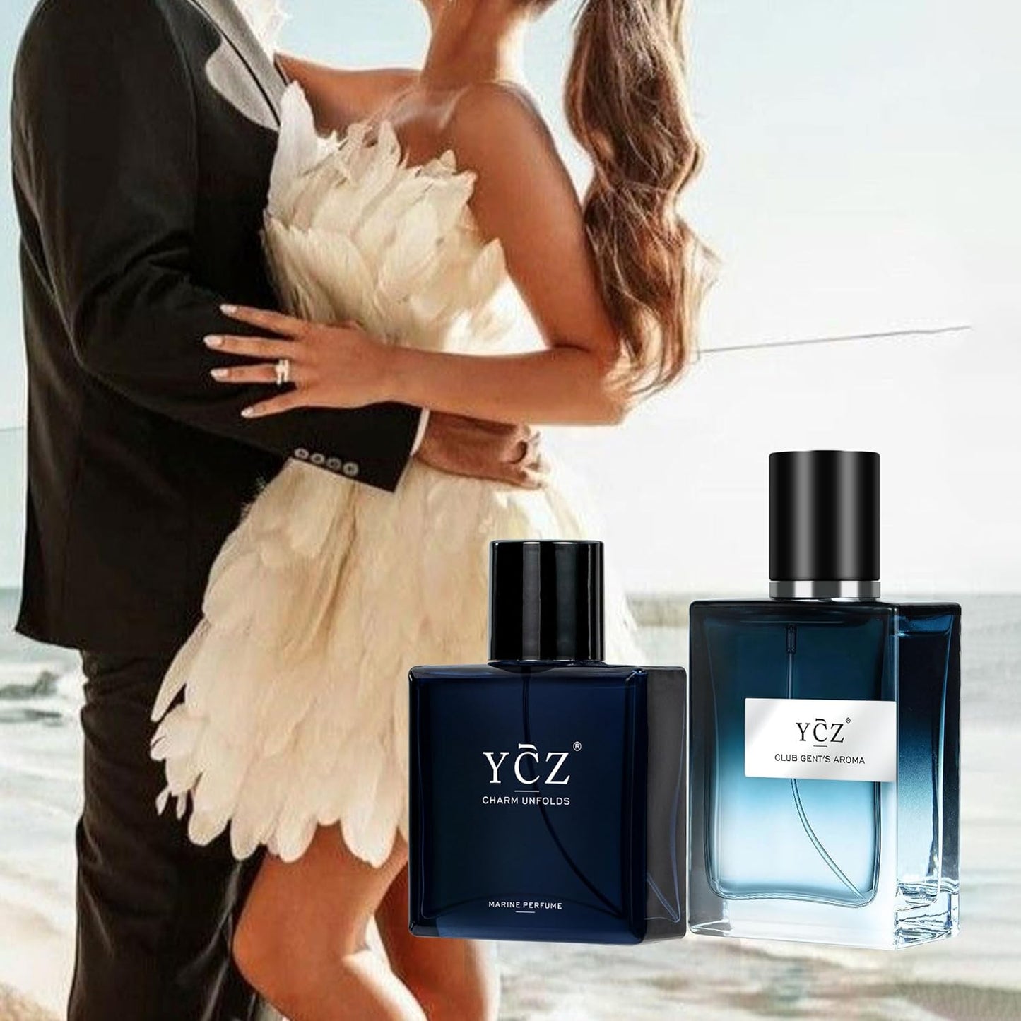 Ycz Eau de Parfum Ocean Club Perfume Set, 1.7oz Bottle Premium Men's Paefum, Long Lasting Woody Citrus Scent, is Perfect for Holiday Gifts, Dates, Everyday Life, and Parties, Christmas Gifts Ideal