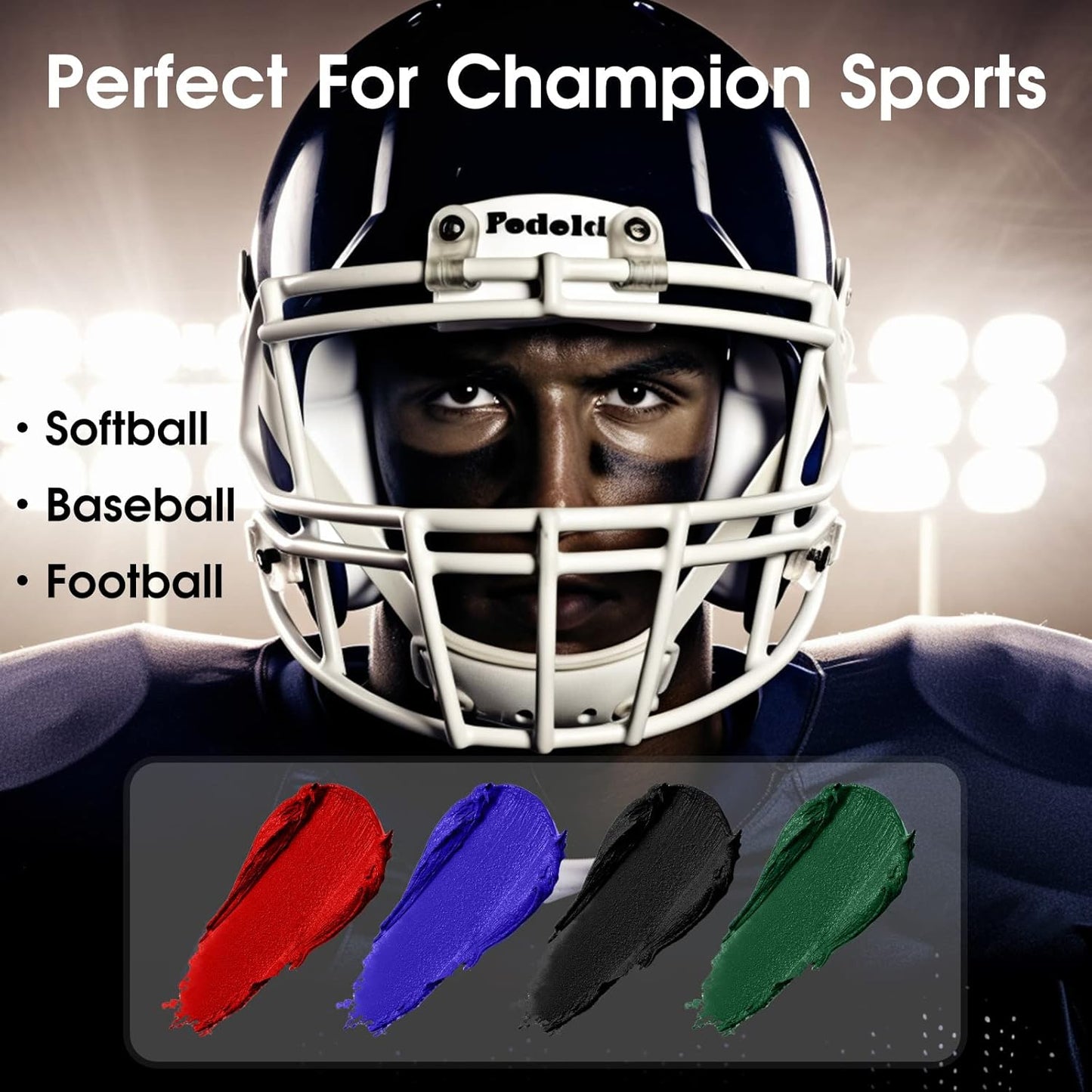 BOBISUKA Black Face Body Paint Stick, Eye Black Sticks for Sports Baseball Softball Football, Waterproof Eyeblack Painting Kit for Halloween Skeleton Skull SFX Cosplay Special Effects Costume Makeup