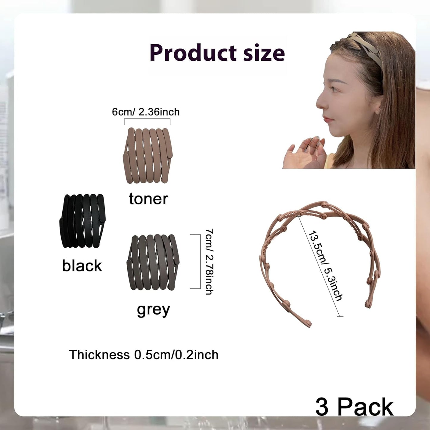 Face Ice Bath Bowl Silicone Face Ice Bath Ice Facial Folding Washbasin with Built-In Ice Tray and 3 foldable hair bands, Foldable & Portable Bowl for Home Ice Water Facials (Black)