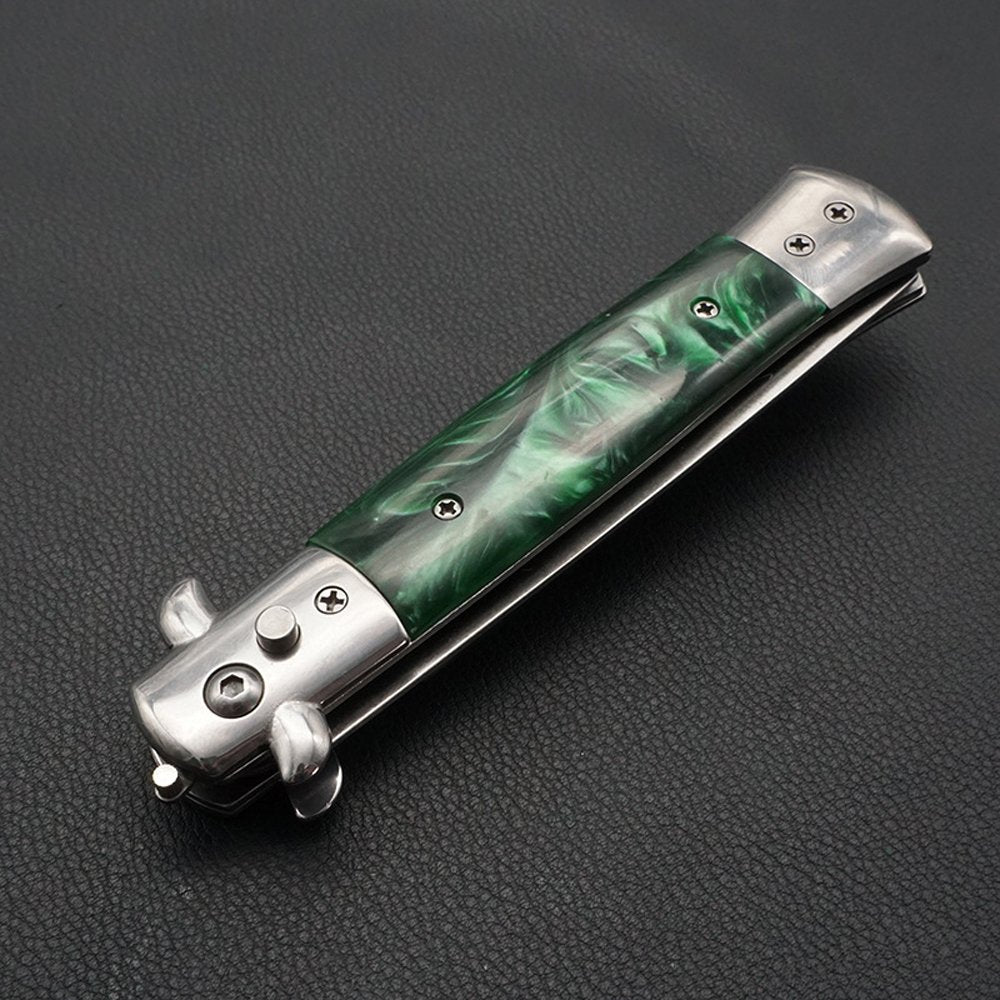 Pocket Folding Flick Hair Comb For Beard, Mustache, Head Black Pearl Handle ~ Mens Pocket Comb stainless steel spring jump Brush Salon Beauty Tool