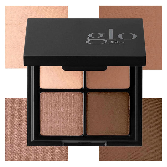 Glo Skin Beauty Eye Shadow Quad | Expertly Matched Shades for A Custom Eye Statement, (Cool Glow)
