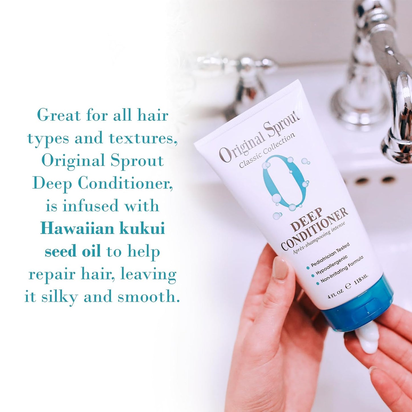 Original Sprout Deep Conditioner for All Hair Types, Vegan Conditioner, Travel Size 3 oz. Bottle