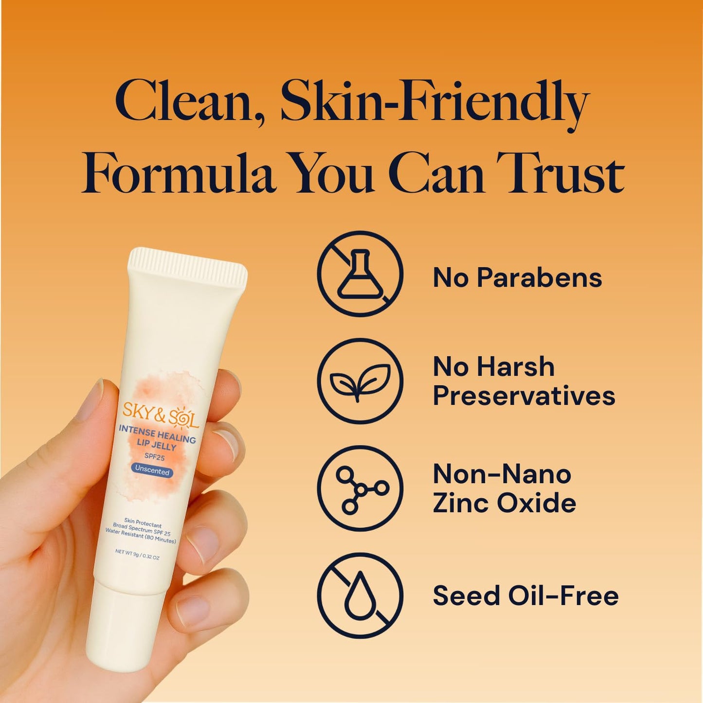 Sky & Sol Lip Jelly SPF 25 – 3 Pack Natural Hydrating Lip Balm with Broad-Spectrum Sun Protection and Primer, Water-Resistant for Smooth, Plump & Rosy Lips.