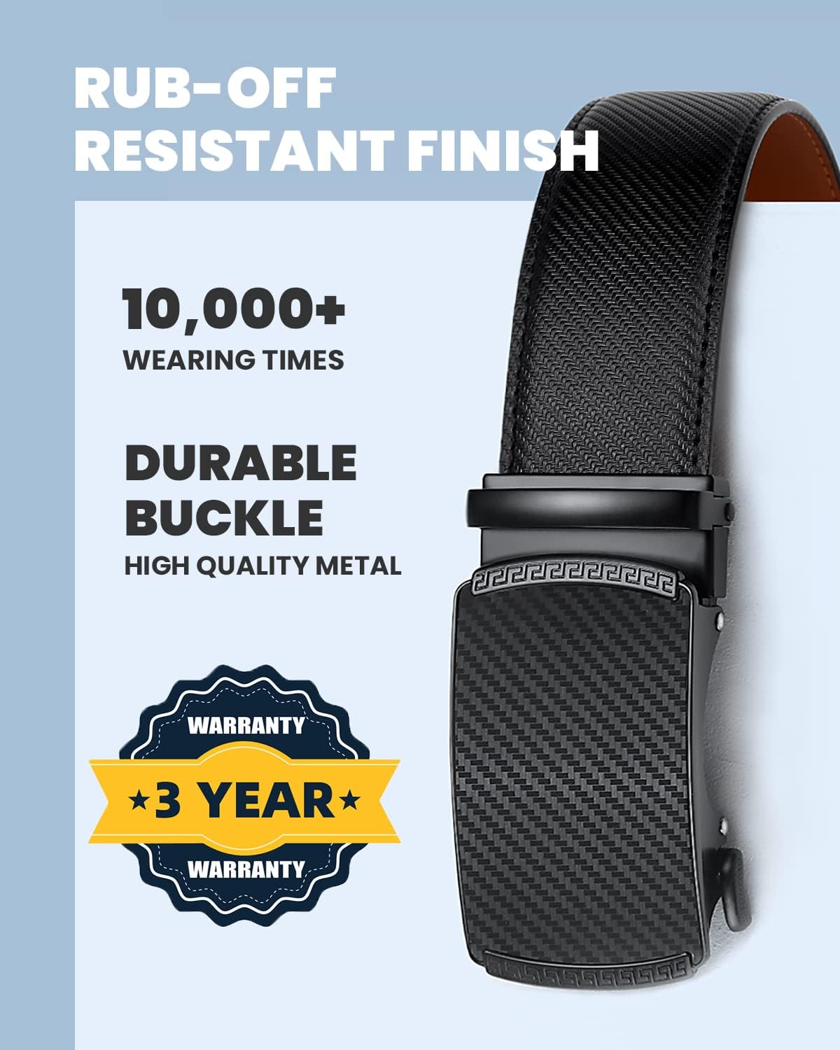 Zitahli Belt Men, Ratchet Belt Dress with 1 3/8" Premium Leather,Slide Belt with Easier Adjustable Automatic Buckle