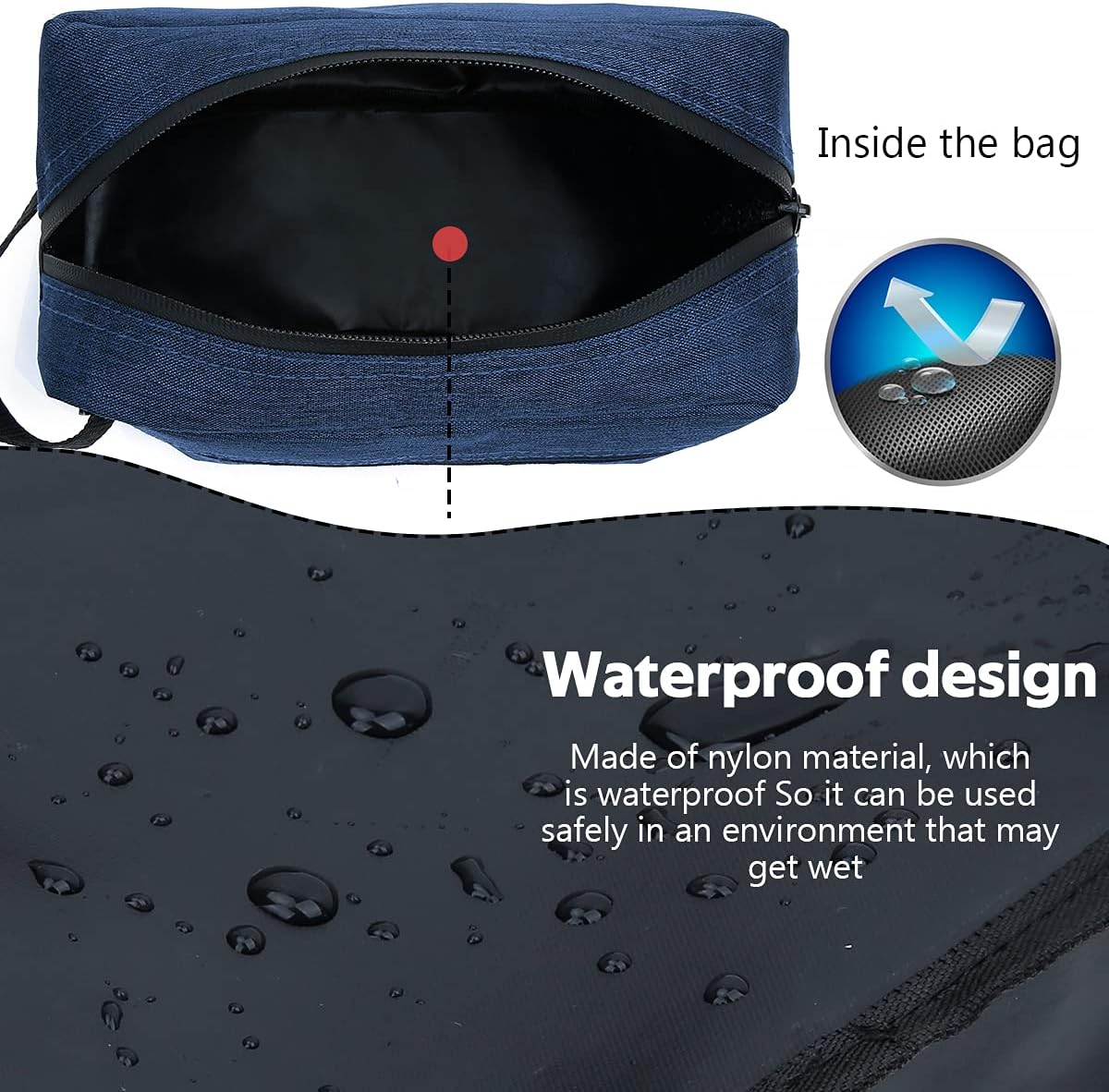 Travel Toiletry Bag for Women and Men, Water-resistant Shaving Bag for Toiletries Accessories, Foldable Storage Bags with Divider and Handle for Cosmetics Toiletries Brushes Tools