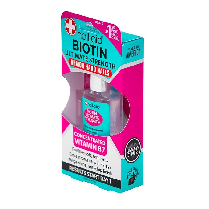 Nail-Aid 2PCs of BIOTIN ULTIMATE STRENGTH, Clear