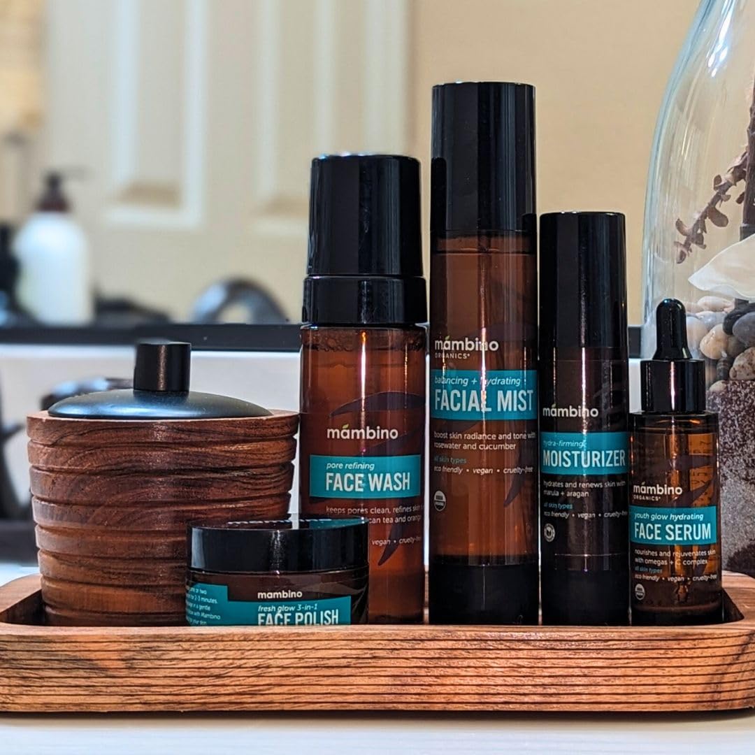 Mambino Organics Youth Glow Hydrating Serum – Organic, Face Serum with Namibian Marula – Nourishing Omegas & Vitamin C for Dryness, Dark Spots, Dullness – Cruelty-Free Skin Care, 1 fl oz