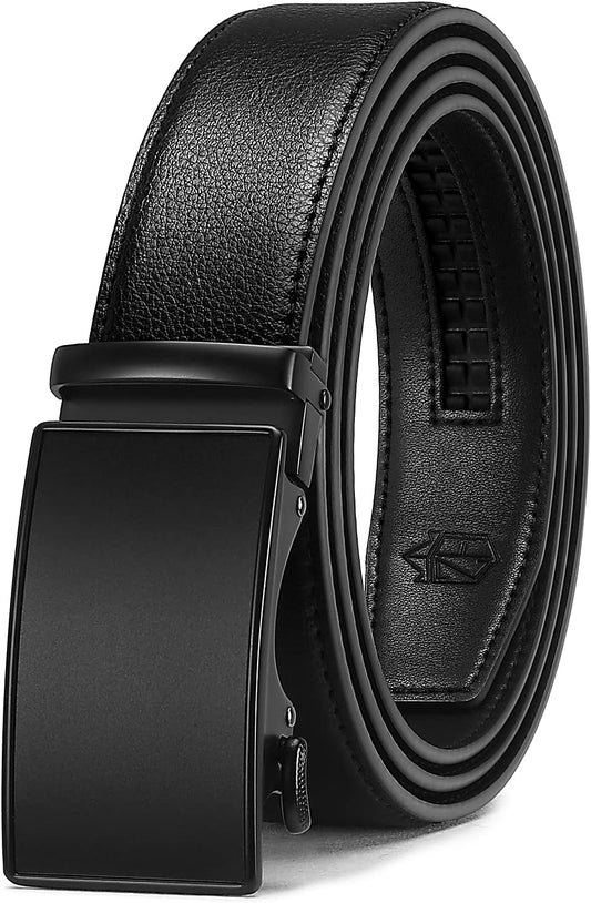 Zitahli Belt Men, Ratchet Belt Dress with 1 3/8" Premium Leather,Slide Belt with Easier Adjustable Automatic Buckle