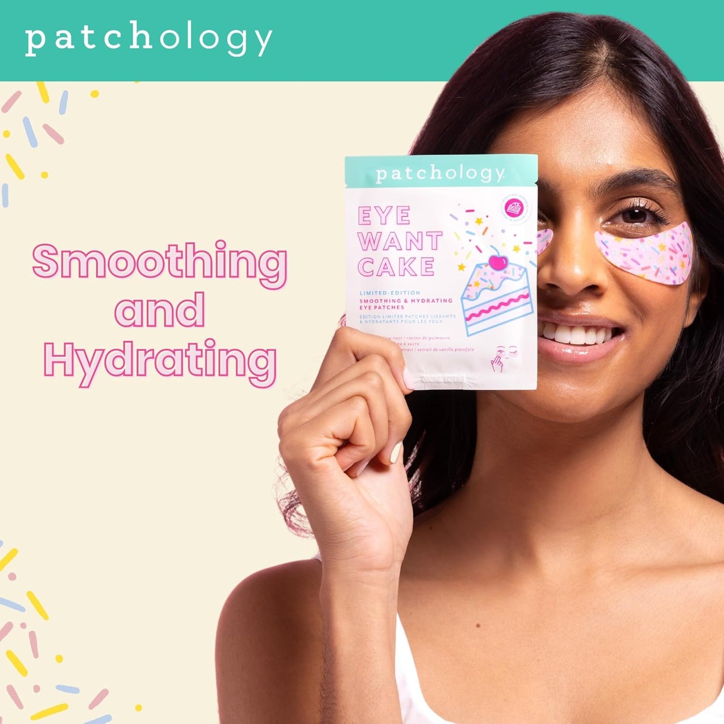 Patchology Eye Want Cake Limited Edition Hydrating & Smoothing Eye Patches – Under Eye Masks for Puffy Eyes, Dark Circles, and Fine Lines – Birthday Cake Inspired Self-Care Essentials, 5-Pack