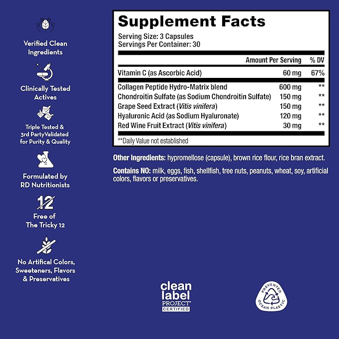 HUM Collagen Love Skin Supplement - Collagen Peptides w/Hyaluronic Acid & Vitamin C, Supports Firm Skin & Helps Minimize Signs of Aging - Skin Supplements for Women and Men (90-Count)