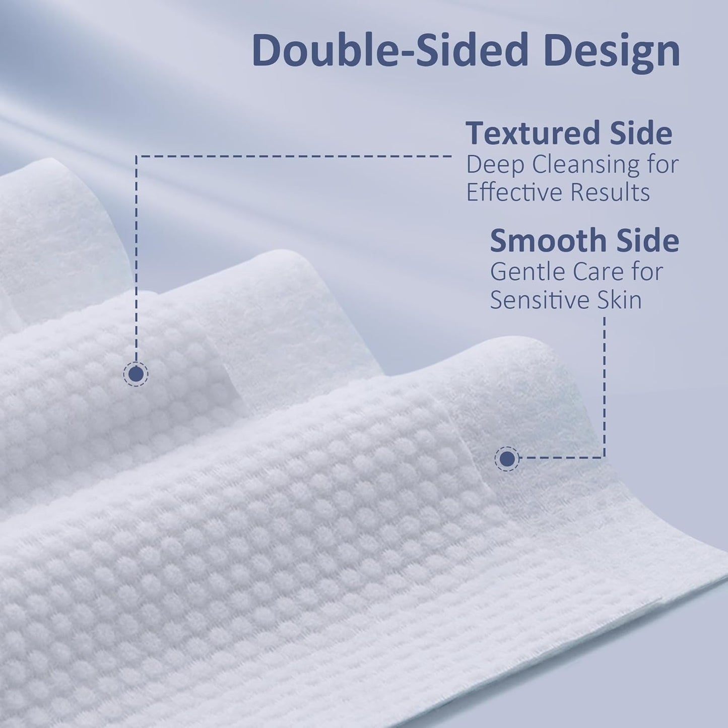 Ourmed Life Face Towels, Disposable Biodegradable Clean Facial Towels for Sensitive Skin, Lint- free Face Cloths for Makeup Remover, Skincare and Women Cleaning, Dry Wipes,300 Count Dot Texture