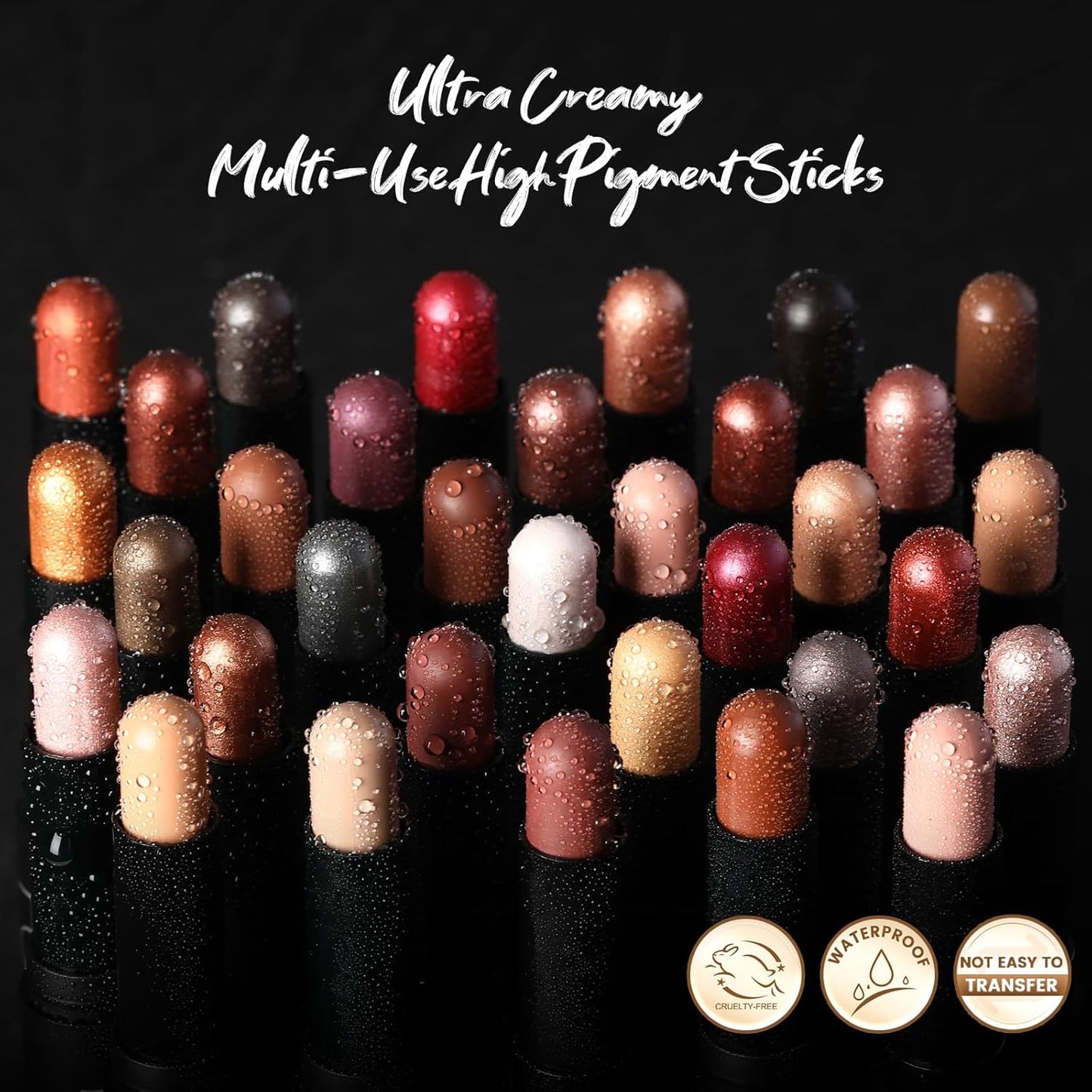 FOCALLURE 3PCS Cream Eyeshadow Stick Sets,Matte and Shimmer Eye Brightener, High Pigmented Crease-proof Pencil,Long Lasting Eye Shadow Highlighter Makeup,Rose Mirage